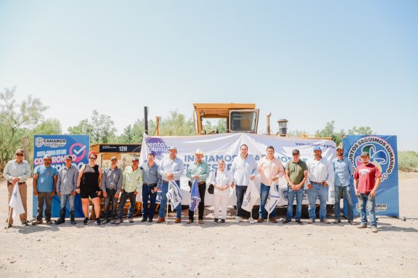 Gobierno municipal y estatal arrancan rehabilitación de caminos rurales y saca cosecha en Camargo