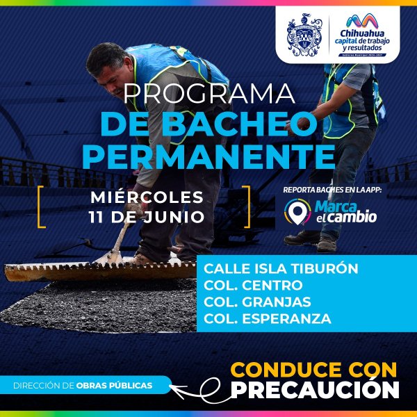 Estas zonas de la capital tendrán bacheo este 11 de junio: Municipio