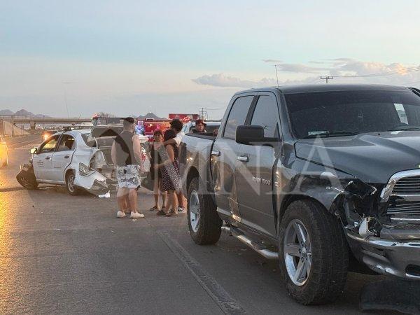 Taxista provoca choque en la carretera a Aldama; conducía en estado de ebriedad