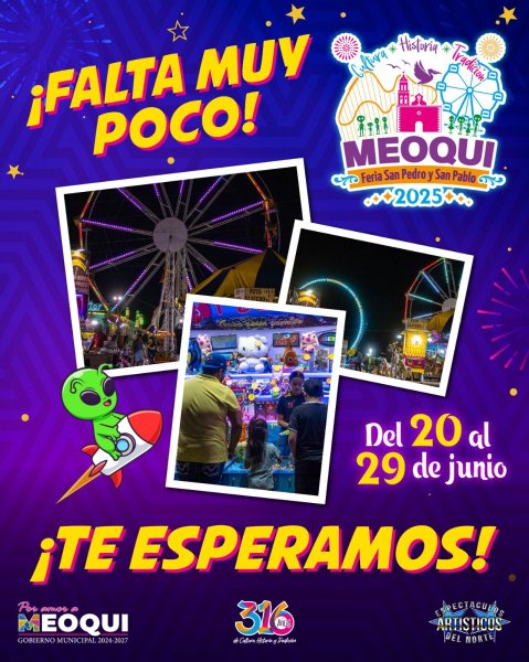 Llegará este viernes Feria San Pedro y San Pablo Meoqui 2025, TropicalisimonApache y El Yaki Artistas Estelares