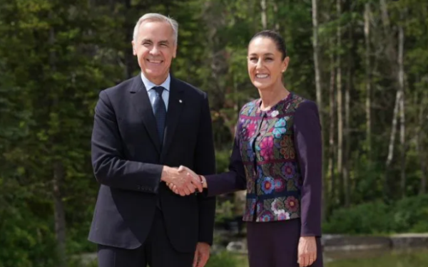 Mark Carney recibe a Sheinbaum en la Cumbre G7