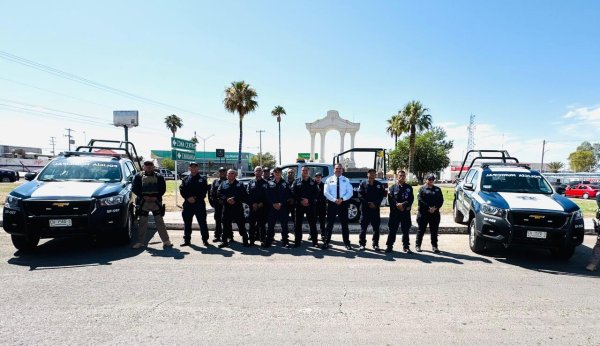 Acompaña SSPE a Municipio de Camargo en entrega de 8 nuevas unidades de Policía