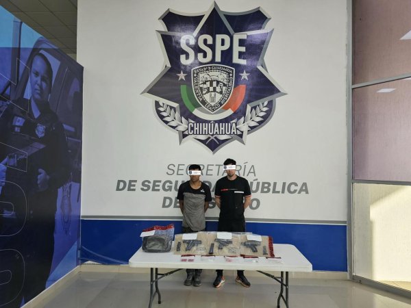 Detiene SSPE a dos sujetos por delitos contra la salud y portación ilegal de arma de fuego en Ciudad Juárez