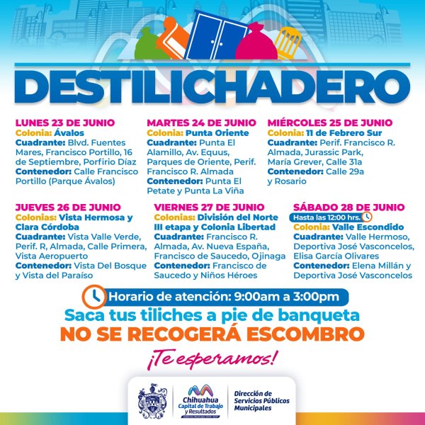 Visitará programa Destilichadero ocho colonias del 23 al 28 de junio