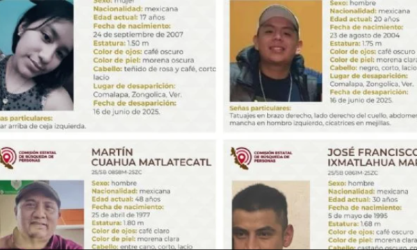 Hallan muertas en Omealca, Veracruz, a cuatro personas reportadas como desaparecidas