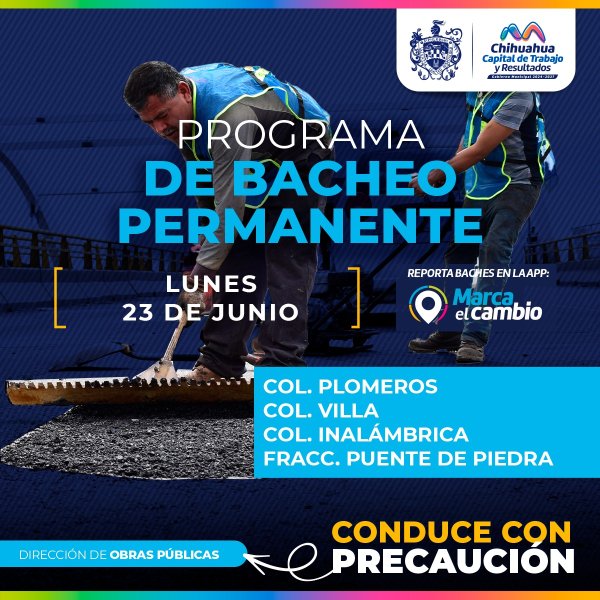 Conoce qué zonas bacheará Municipio este 23 de junio