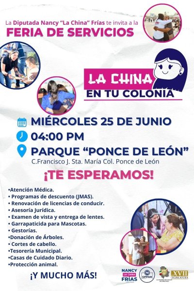 Invita La China Frías a nueva Feria de Servicios en el Distrito 12