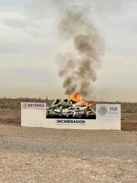 FGR incinera cerca de dos toneladas de narcóticos en Chihuahua