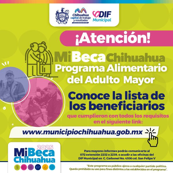 Presenta DIF Municipal lista de beneficiarios del Programa Alimentario del Adulto Mayor 2025