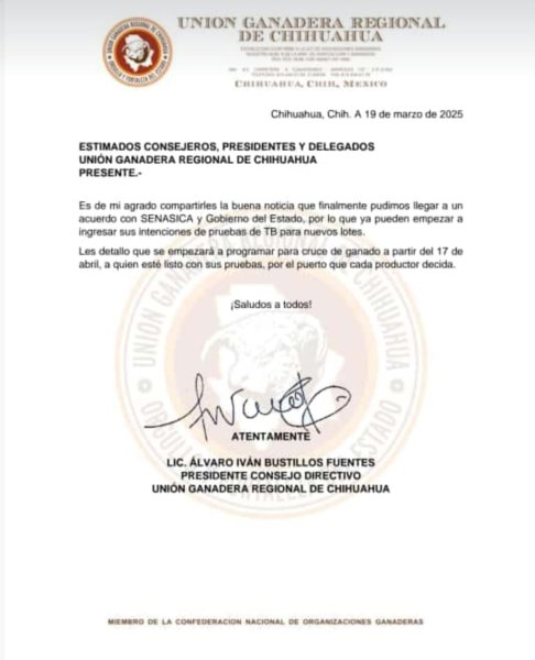 Acuerdo entre ganaderos y autoridades permitirá reanudar cruce de ganado