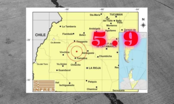 Sismo de 5.9 sacude el norte de Argentina
