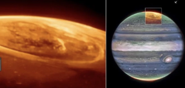 Telescopio Webb capta las brillantes auroras de Júpiter