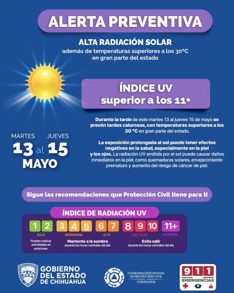 Emite Protección Civil recomendaciones ante aumento de radiación solar