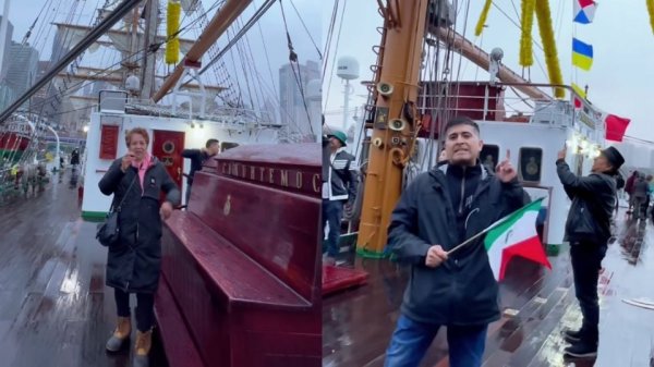 Morenistas utilizaron el Buque Escuela Cuauhtémoc para promocionar la elección judicial previo al impacto