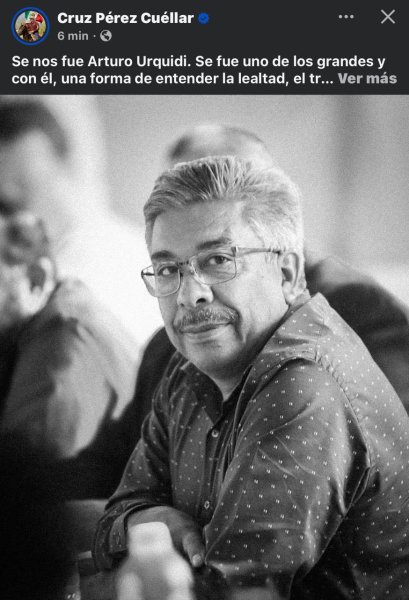 Lamenta Cruz Pérez Cuéllar fallecimiento de Arturo Urquidi Astorga