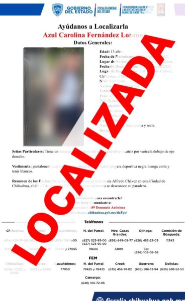 Localiza FEM a dos adolescentes con reporte de ausencia en Chihuahua
