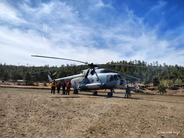 Refuerzan acciones interinstitucionales para combatir incendio en la Sierra Tarahumara