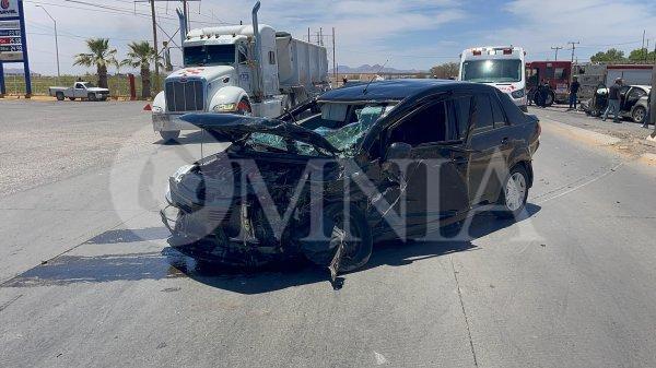 Varios lesionados y cuantiosos daños tras encontronazo en la carretera a Aldama