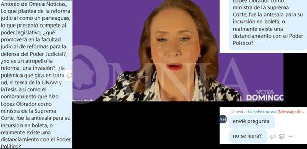 Video: Cortan preguntas de Omnia a Yazmín Esquivel, sobre nombramiento de AMLO y distancia del poder político a su candidatura a la SCJN