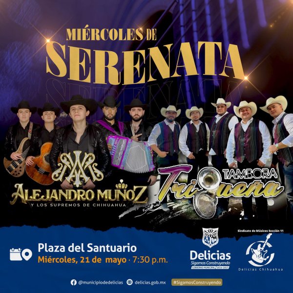 Invita Cultura de Delicias a disfrutar Miércoles de Serenata en la Plaza del Santuario