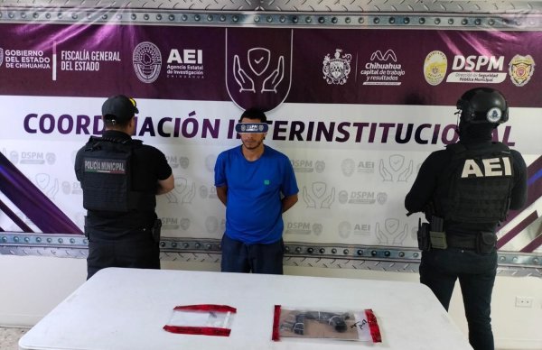 Detienen a hombre con arma y posible cristal en El Saucito