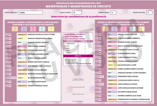 Boletas para elegir jueces y magistrados tienen errores; permiten empates o reducen las opciones de voto