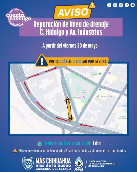 Reparará JMAS Chihuahua línea de drenaje en la colonia Industrial