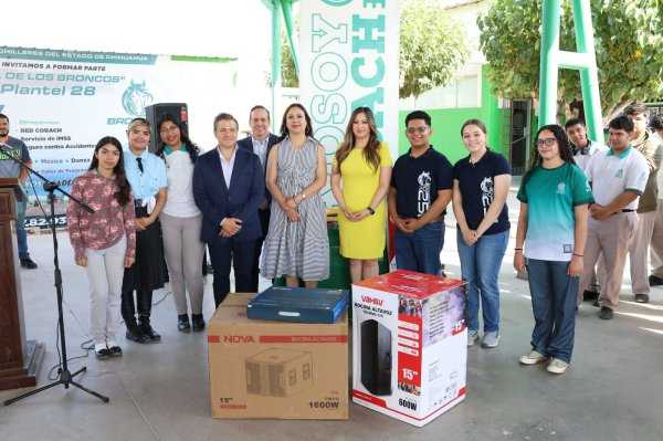 Inaugura Cobach obras de infraestructura y equipamiento en planteles de Meoqui