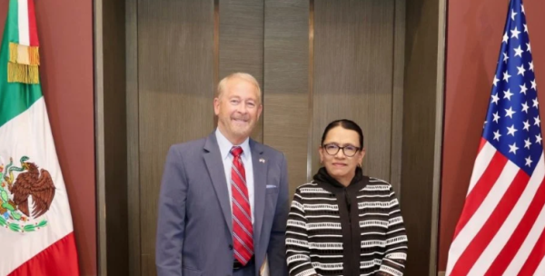 Embajador Ronald Johnson se reúne con Rosa Icela Rodríguez para tratar temas bilaterales