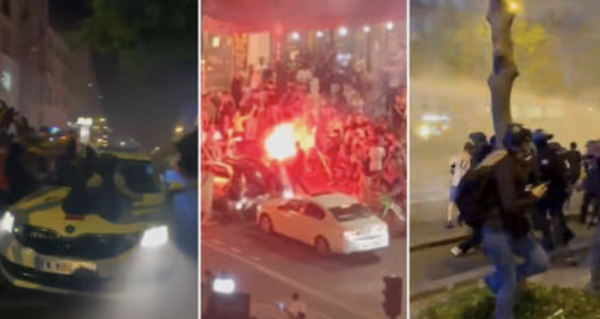 Un coche embiste a una multitud de fanáticos de fútbol en el sur de Francia (Video)