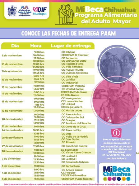Conoce donde acudir por tu apoyo PAAM del 6 de noviembre al 5 de diciembre