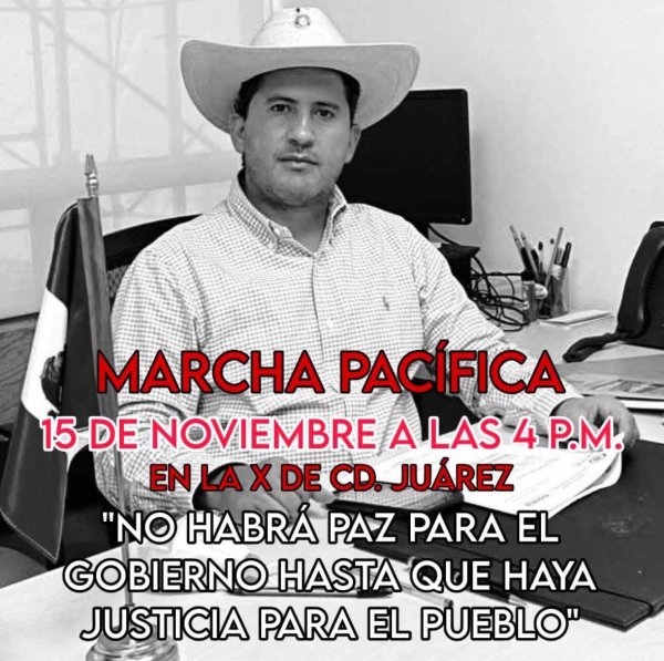Convocan marcha pacifica en Juárez para exigir justicia para Carlos Manzo
