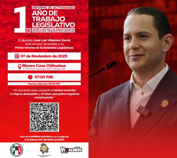 José Luis Villalobos rendirá su Primer Informe de Actividades Legislativas
