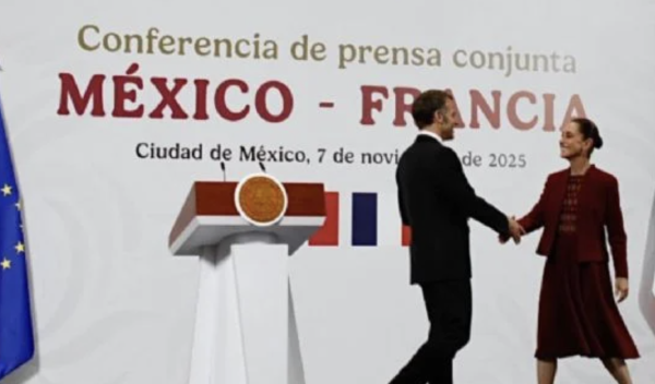 “La lucha contra el narco nos une a todos”, dice Macron en su reunión con Sheinbaum