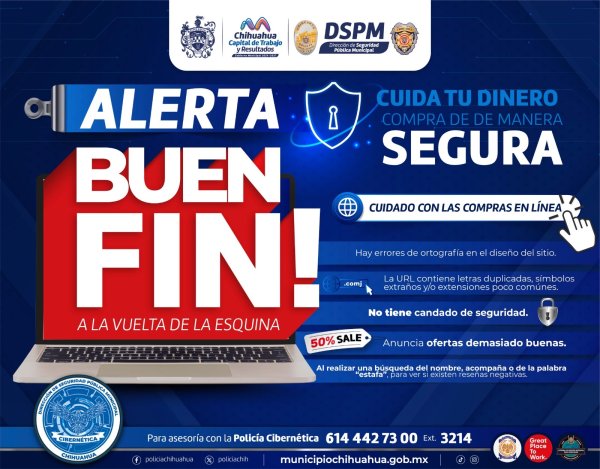 Evita fraudes en tus compras en línea este Buen Fin, Policía Municipal emite recomendaciones