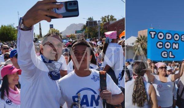 Videos: Gilberto Loya atrae atención en la marcha del relanzamiento del PAN