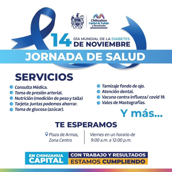 Invita a Jornada de Salud por el Día Mundial de la Diabetes