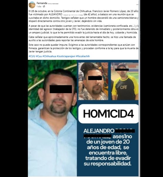 Exigen justicia por asesinato de Javier, identifican a pistolero y su posible evasión de la justicia