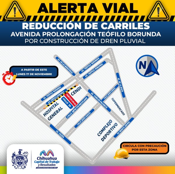 Construirá Municipio dren pluvial en la Teófilo Borunda, alerta por reducción de carriles