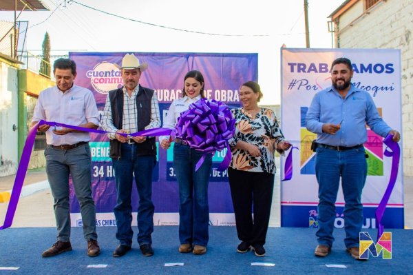 Entregan Miriam Soto y JMAS Meoqui rehabilitación de la calle Río de Janeiro