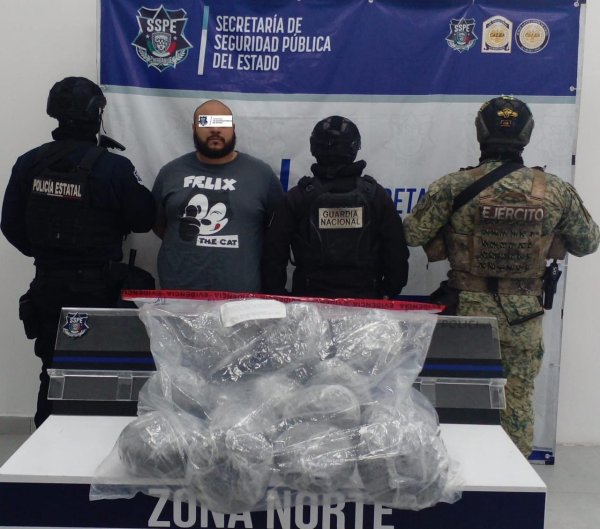 Asegura SSPE a sujeto con 14 pacas de presunta droga en Ciudad Juárez