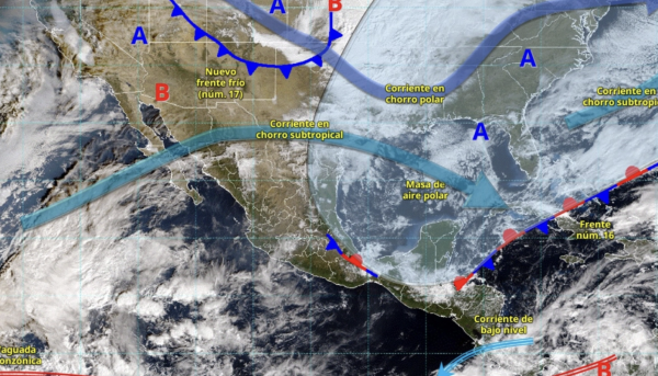 Frente frío 17 impactará a Tamaulipas, Veracruz y Coahuila este domingo; prevén lluvias y viento fuerte