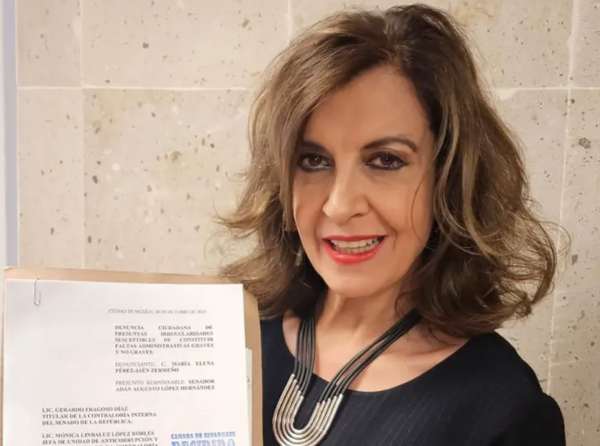 María Elena Pérez-Jaén denuncia ante la Contraloría del Senado a Adán Augusto López