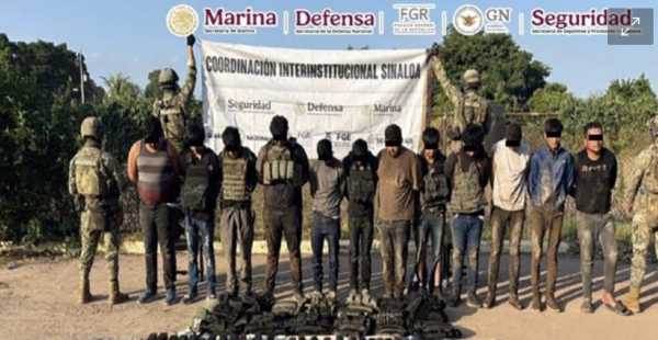 La Marina repele agresión y detiene a 13 sujetos en Navolato, Sinaloa