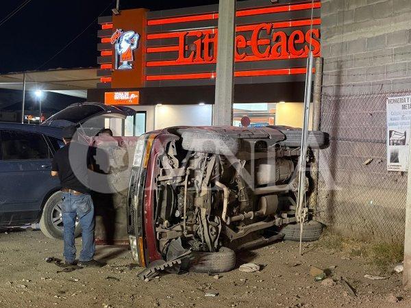 Fuerte choque volcadura en carretera a Aldama