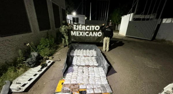 Sedena y AMIC incautan 149 kilos de drogas en Cajeme, Sonora