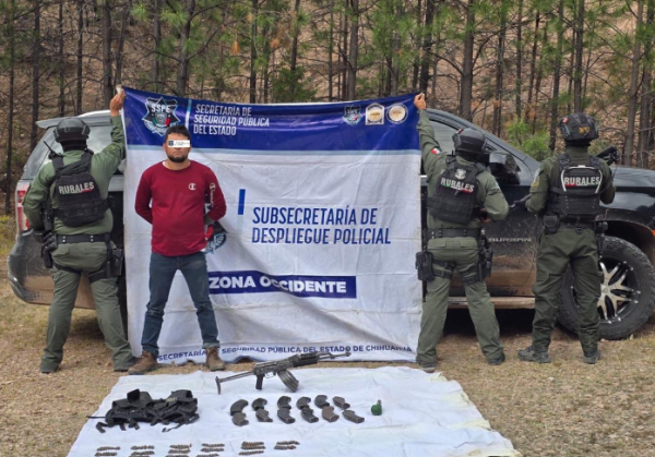 Destaca Policía Estatal la detención de hombre armado en Urique