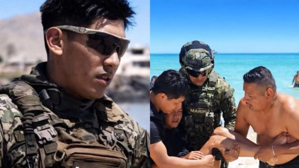 Marino rescata a dos adolescentes de ahogarse en playa de San Felipe, Baja California
