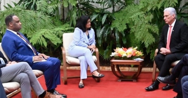 Presidente de Cuba recibe a dos congresistas de EU y reitera disposición al diálogo