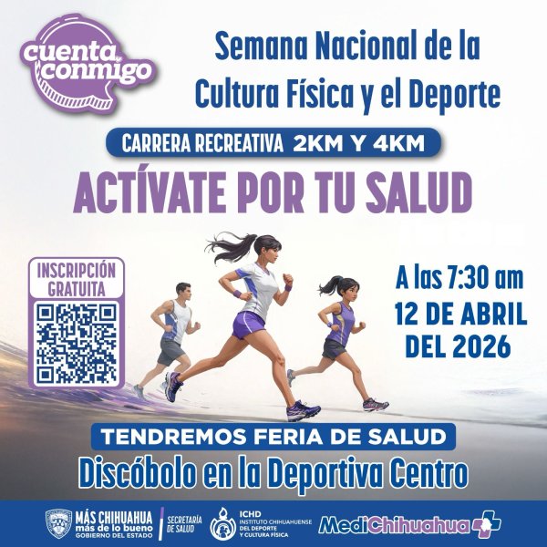 Invita Secretaría de Salud a participar en carrera recreativa
